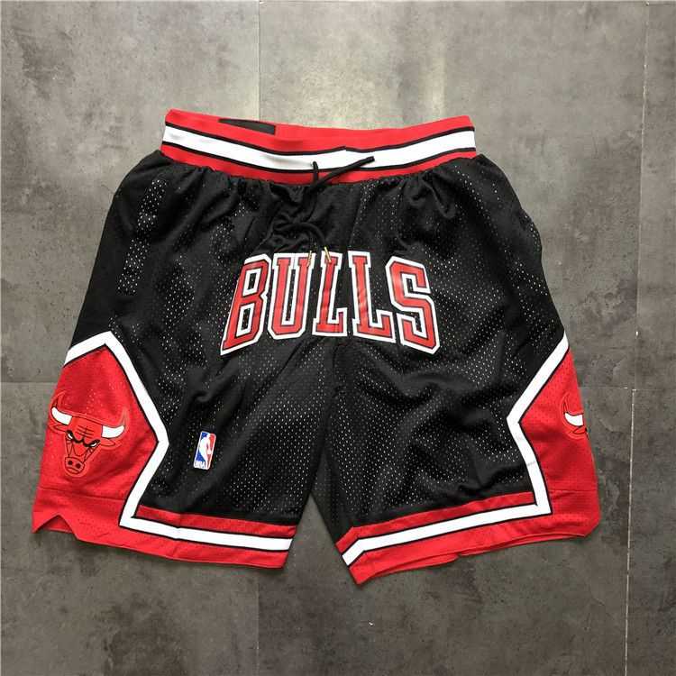 Men NBA 2021 Chicago Bulls Black Shorts 4
